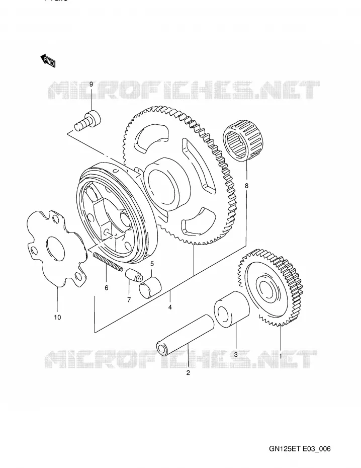 STARTER MOTOR CLUTCH Suzuki MOTO 125 GN 1992  GN125EN(E3)