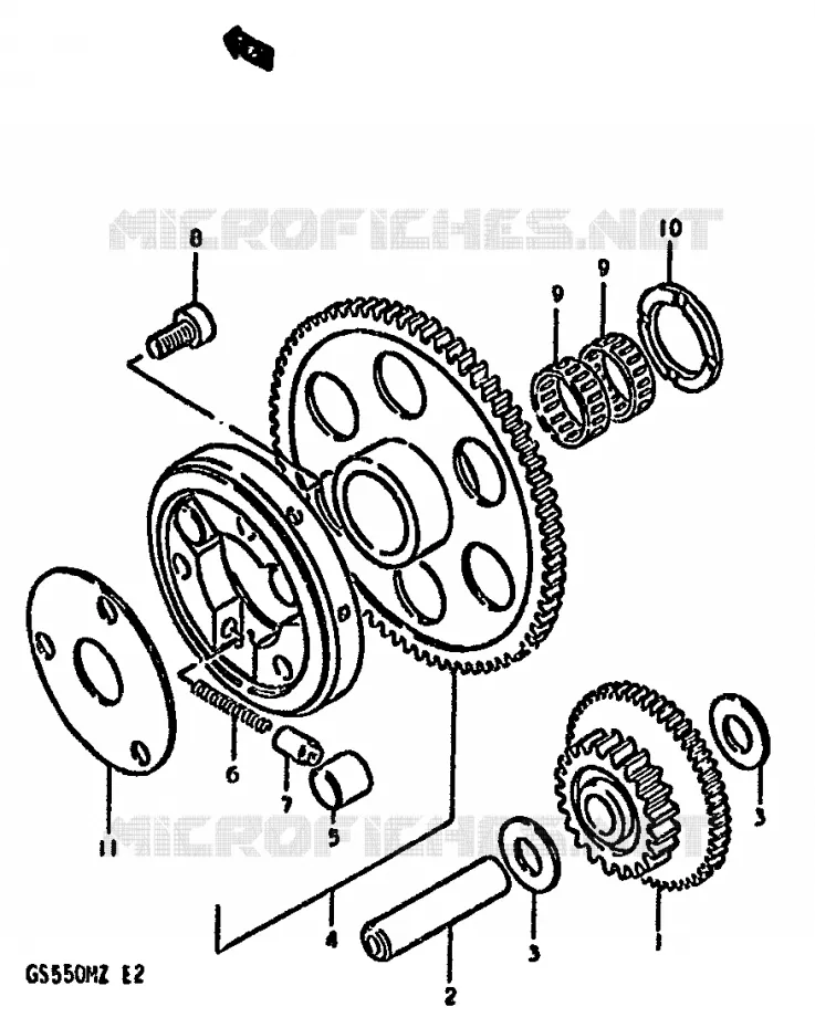 STARTER MOTOR CLUTCH Suzuki MOTO 550 GS 1981  GS550MX(X/Z)