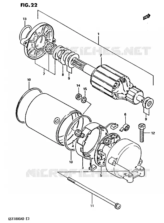 STARTER MOTOR Suzuki MOTO 1100 GS-G 1982  GS1100GKZ(Z/2/D)