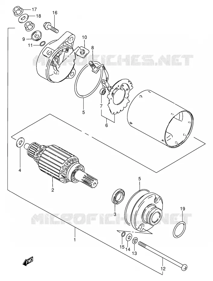 STARTER MOTOR Suzuki MOTO 250 GN 1989  GN250K(E2)