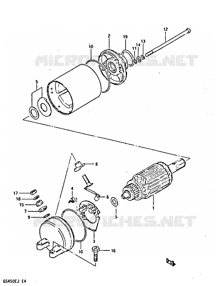 STARTER MOTOR Suzuki MOTO 450 GS-S 1988  GS450SUJ(E/F/G/H/J)