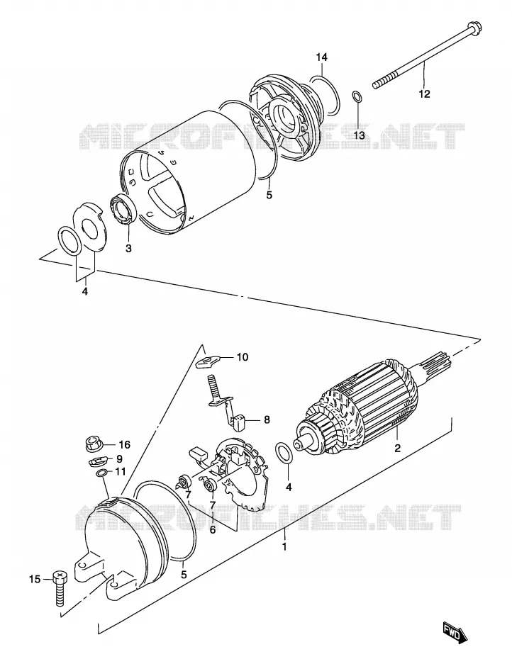 STARTER MOTOR Suzuki MOTO 500 GS-E 2004  GS500UK4(P19)