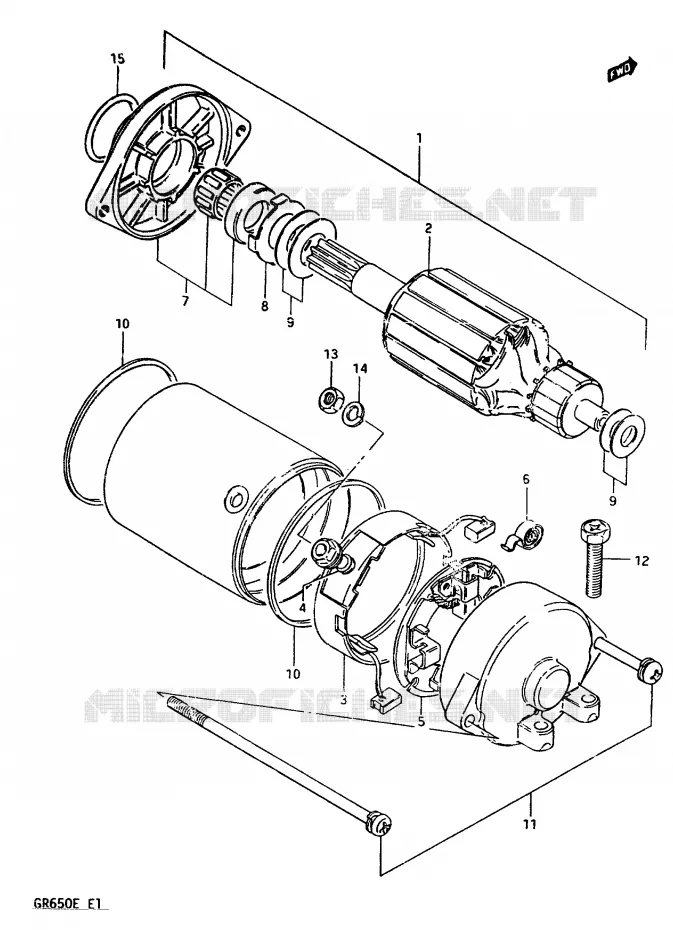 STARTER MOTOR Suzuki MOTO 650 TEMPTER 1984  GR650E(D/E)