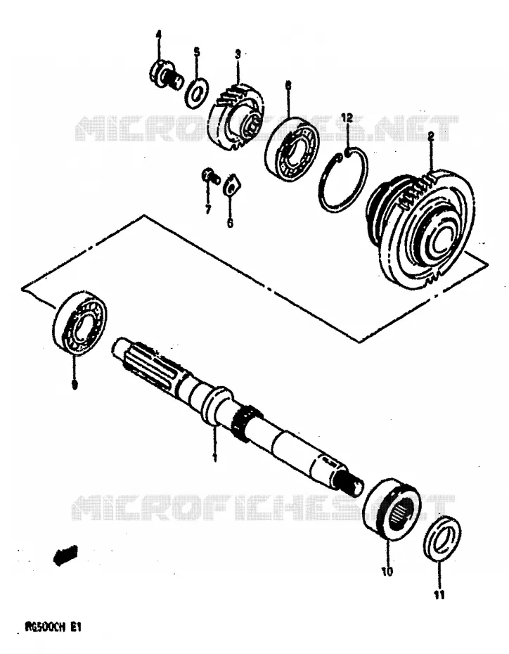 STARTER SHAFT Suzuki MOTO 500 GS-E 1990  GS500EL(E1)
