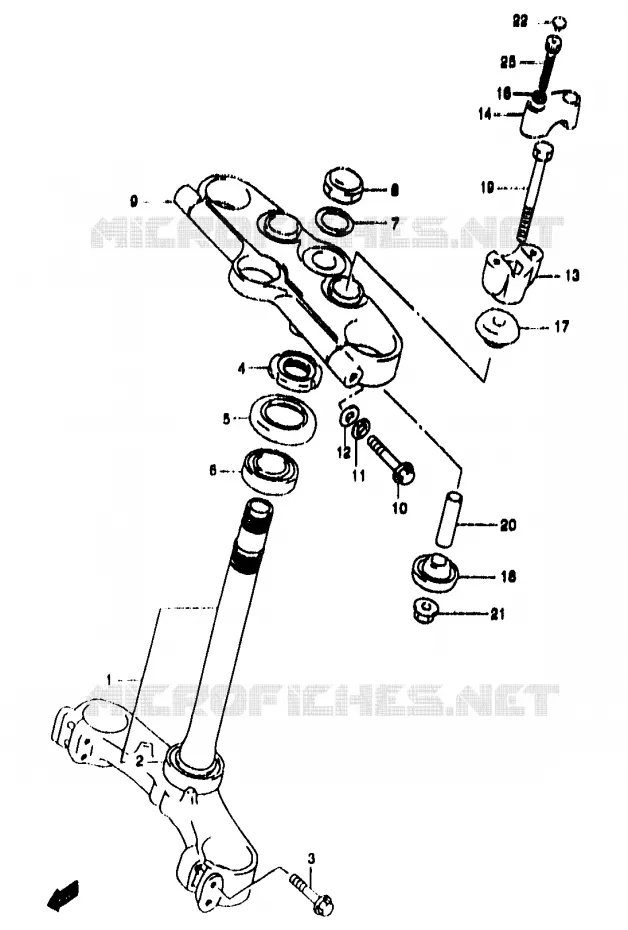 STEERING COLUMN (GSF1200SAV/SAW/SAX/SAY) Suzuki MOTO 1200 BANDIT 2000  GSF1200SAY(T/V/W/X/Y)