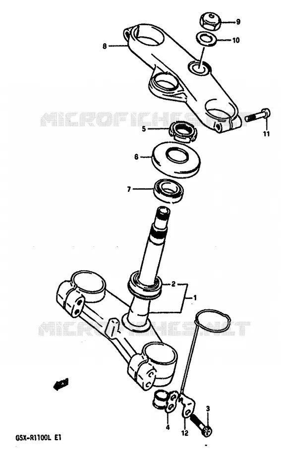 STEERING COLUMN (MODEL K) Suzuki MOTO 1100 GSX-R 1989  GSX-R1100K(K/L)