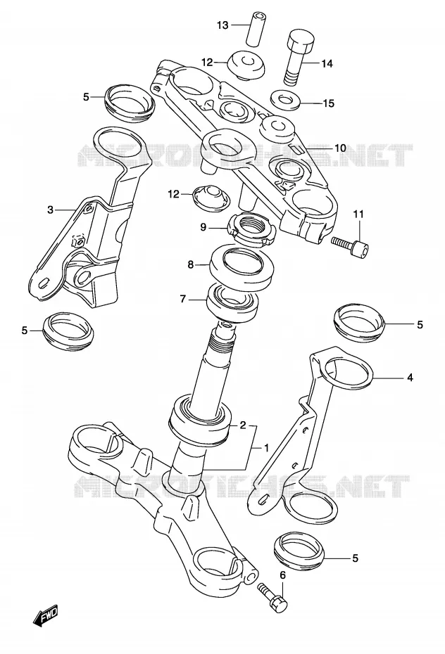 STEERING COLUMN (MODEL K3) Suzuki MOTO 500 GS-F 2004  GS500FUK4(P19)