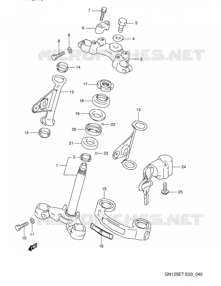 STEERING COLUMN (MODEL T) Suzuki MOTO 125 GN 1996  GN125ET(E3)