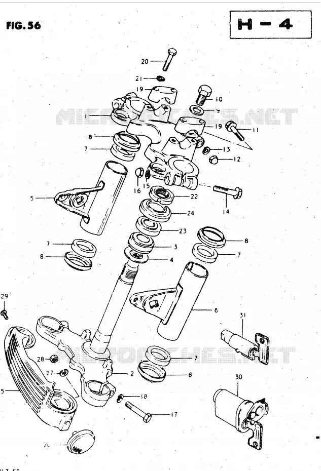 STEERING COLUMN (MODEL T, X) Suzuki MOTO 450 GS-L 1996  GS450LT(E2)