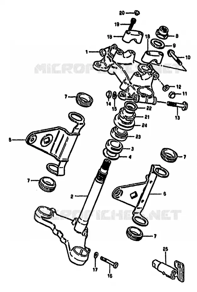 STEERING COLUMN (MODEL X) Suzuki MOTO 550 GS 1982  GS550MZ(X/Z)