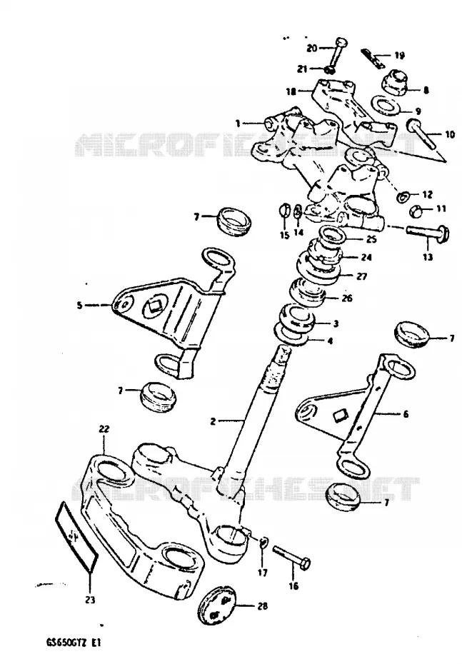 STEERING COLUMN (MODEL X) Suzuki MOTO 650 GS 1999  GS650GTX(X/Z)