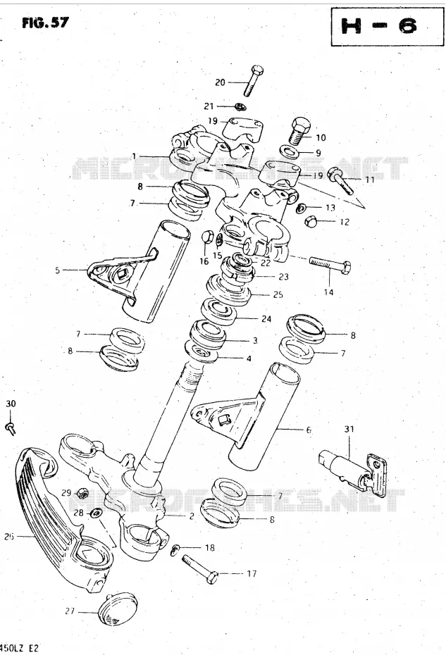 STEERING COLUMN (MODEL Z) Suzuki MOTO 450 GS-L 1999  GS450LX(E2)