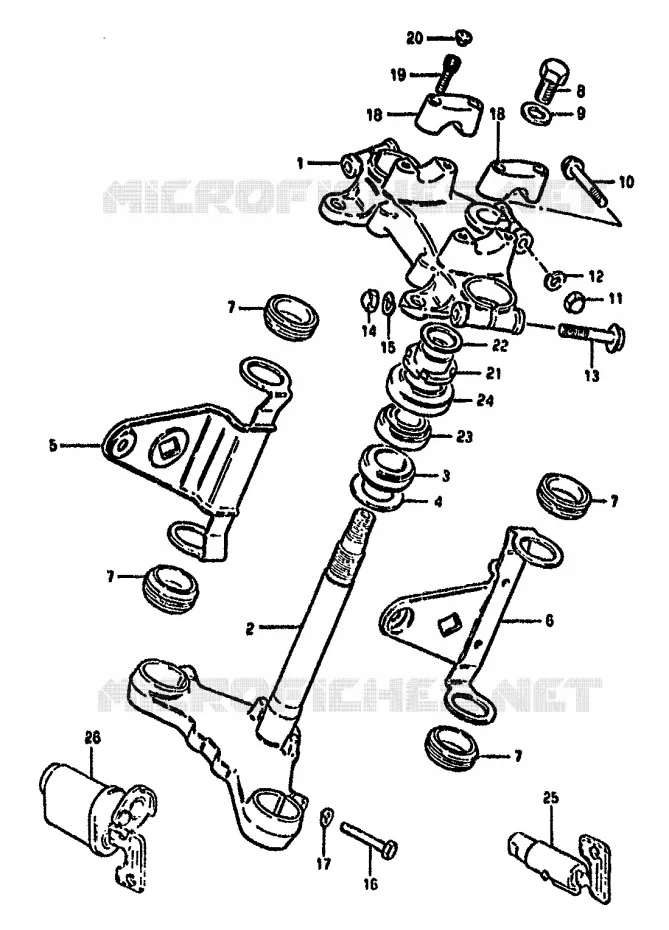 STEERING COLUMN (MODEL Z) Suzuki MOTO 550 GS 1982  GS550MZ(X/Z)