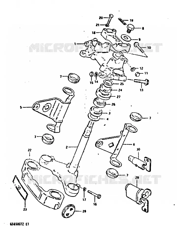 STEERING COLUMN (MODEL Z) Suzuki MOTO 650 GS 1982  GS650GTZ(X/Z)