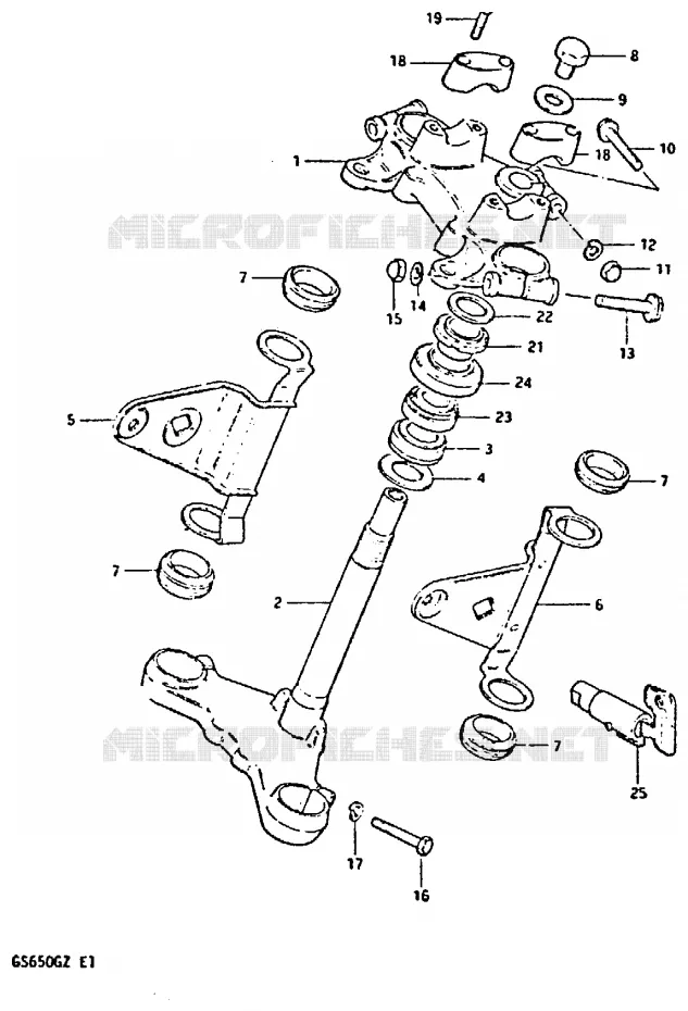 STEERING COLUMN (MODEL Z) Suzuki MOTO 650 GS 1982  GS650GZ(X/Z)