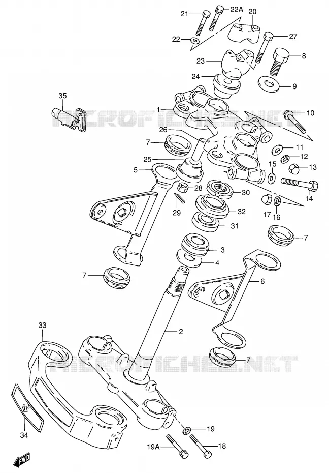 STEERING COLUMN Suzuki MOTO 250 GN 1994  GN250R(E2)