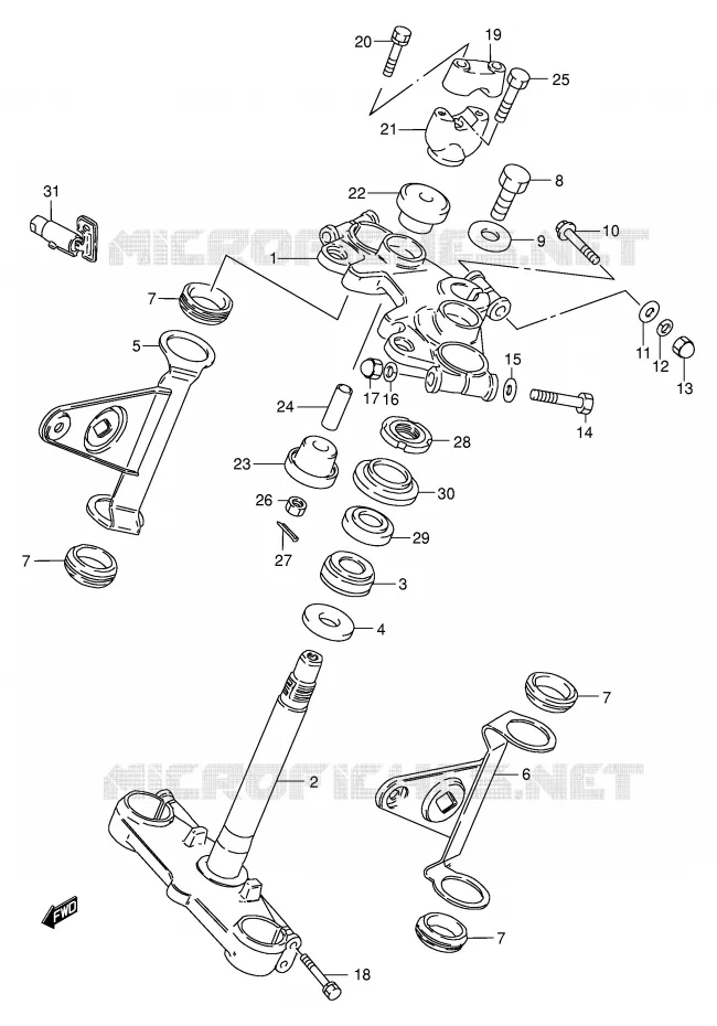 STEERING COLUMN Suzuki MOTO 250 GN 2000  GN250EY(E2)