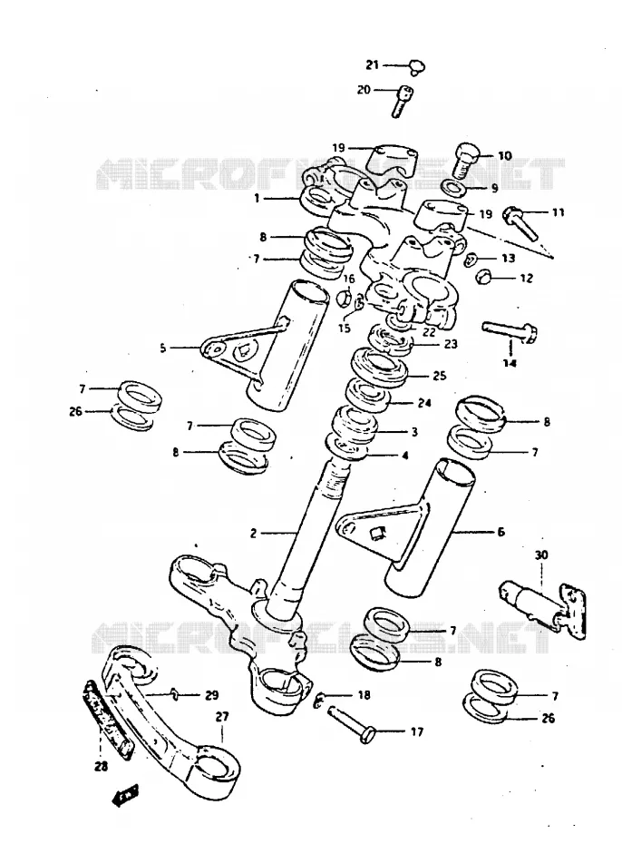 STEERING COLUMN Suzuki MOTO 450 GS-E 1987  GS450EH(E/F/G/H/J)