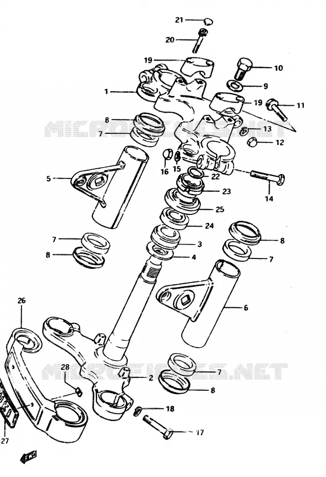 STEERING COLUMN Suzuki MOTO 450 GS-L 1983  GS450LD