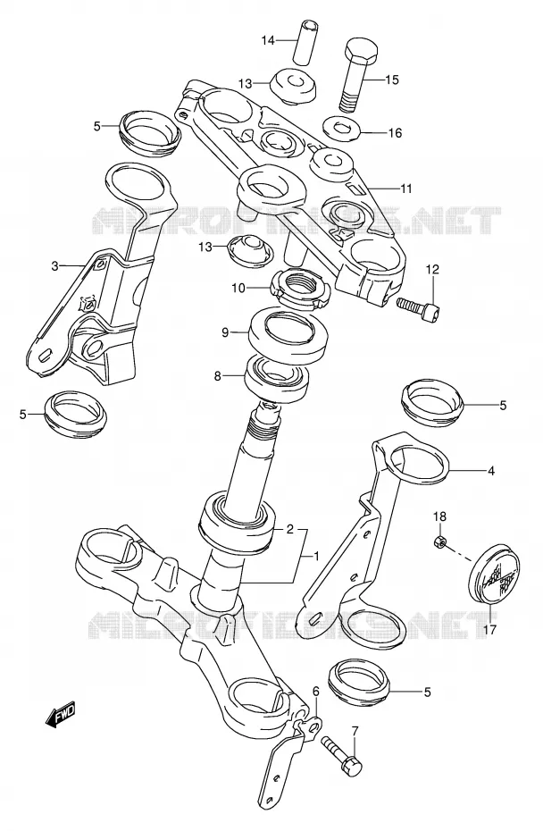 STEERING COLUMN Suzuki MOTO 500 GS-E 1995  GS500ES(E2)