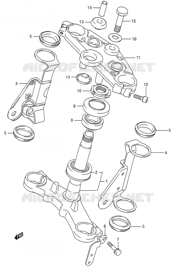 STEERING COLUMN Suzuki MOTO 500 GS-E 1996  GS500EUT(E28)