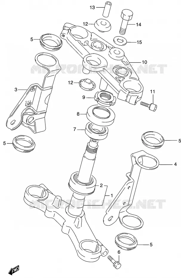 STEERING COLUMN Suzuki MOTO 500 GS-E 2003  GS500K3(P19)