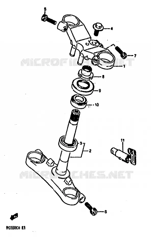 STEERING COLUMN Suzuki MOTO 500 RG 1987  RG500CH(E1)