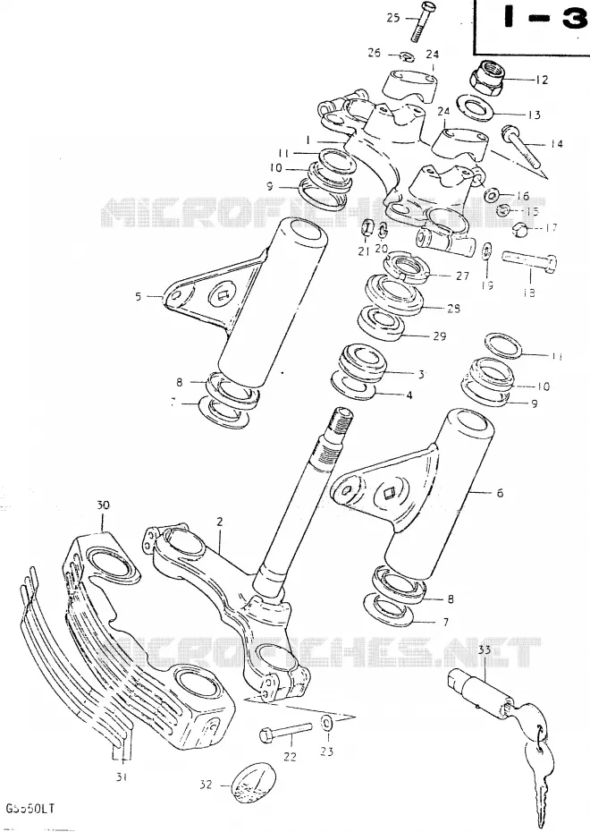 STEERING COLUMN Suzuki MOTO 550 GS 1980  GS550LT