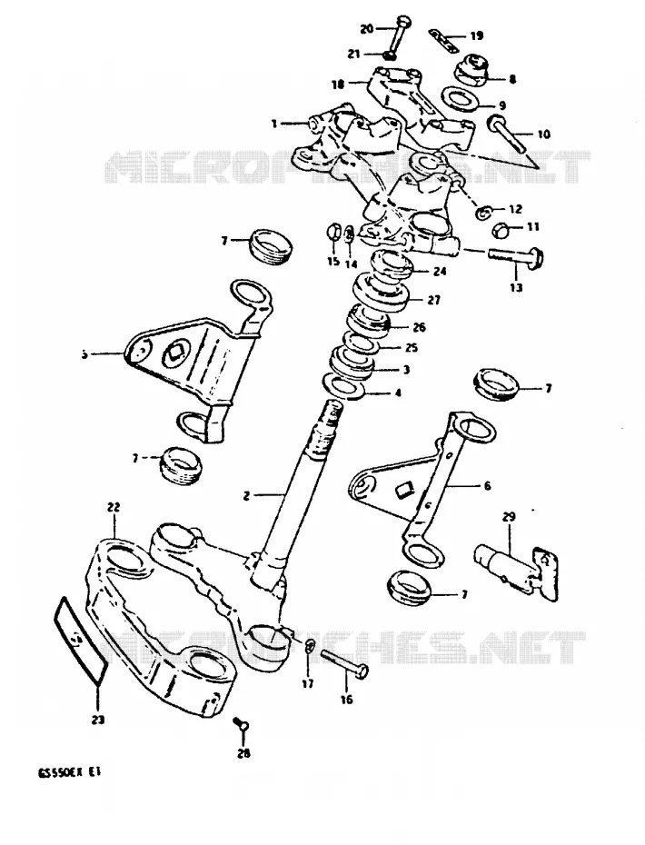STEERING COLUMN Suzuki MOTO 550 GS 1981  GS550EX(X)