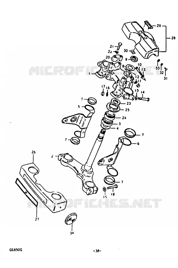 STEERING COLUMN Suzuki MOTO 850 GS 1986  GS850G