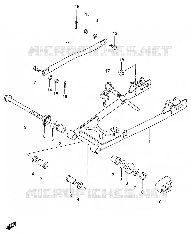 SWINGARM (E15,E17) Suzuki MOTO 125 GS 1982  GS125Z(E1)