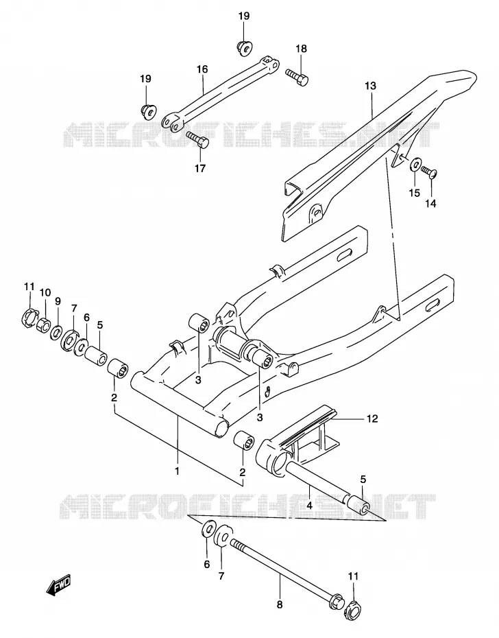 SWINGARM (MODEL K3) Suzuki MOTO 500 GS-E 2004  GS500K4(P19)