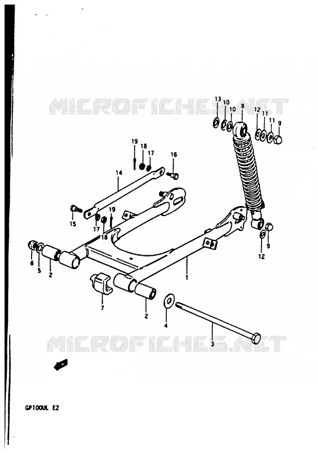 SWINGARM Suzuki MOTO 100 GP 1983  GP100UD(X/D/L)