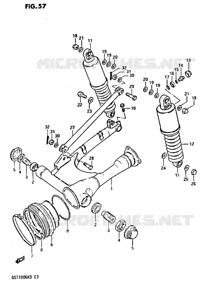SWINGARM Suzuki MOTO 1100 GS-G 1983  GS1100GKD(Z/2/D)