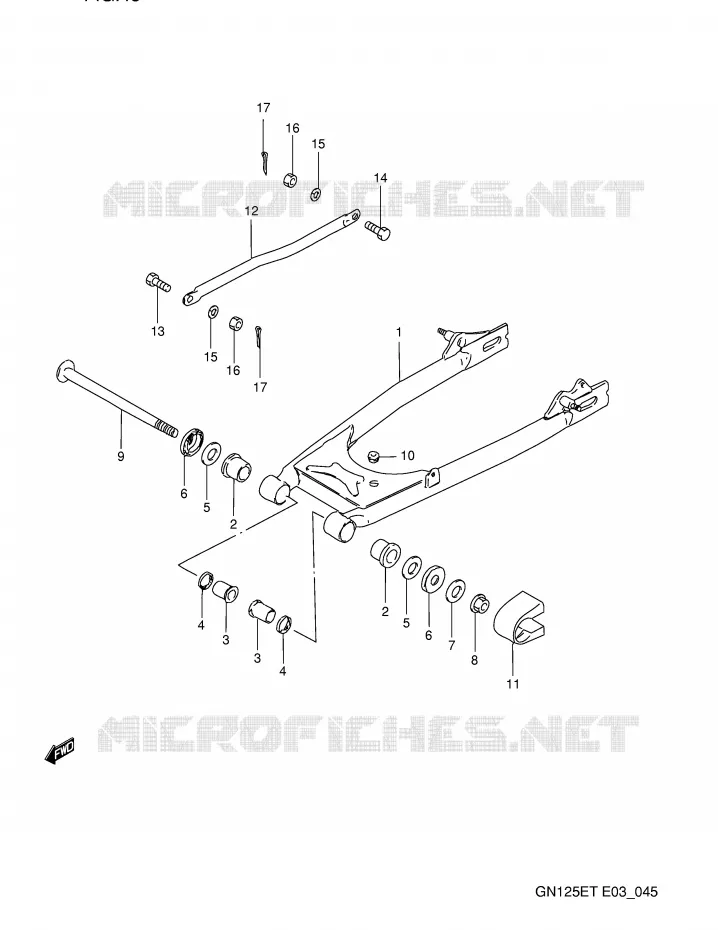 SWINGARM Suzuki MOTO 125 GN 1992  GN125EN(E3)