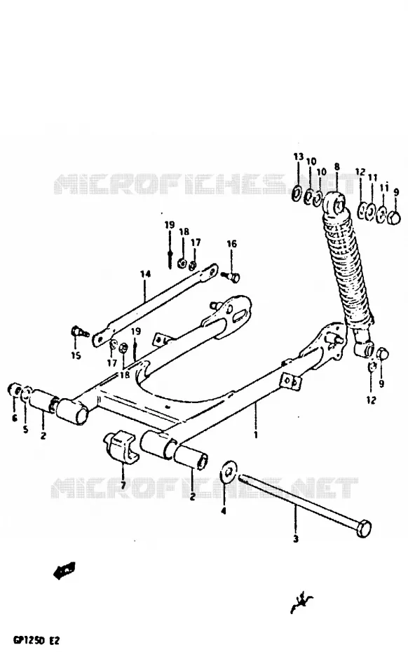 SWINGARM Suzuki MOTO 125 GP 1983  GP125D(X/D)