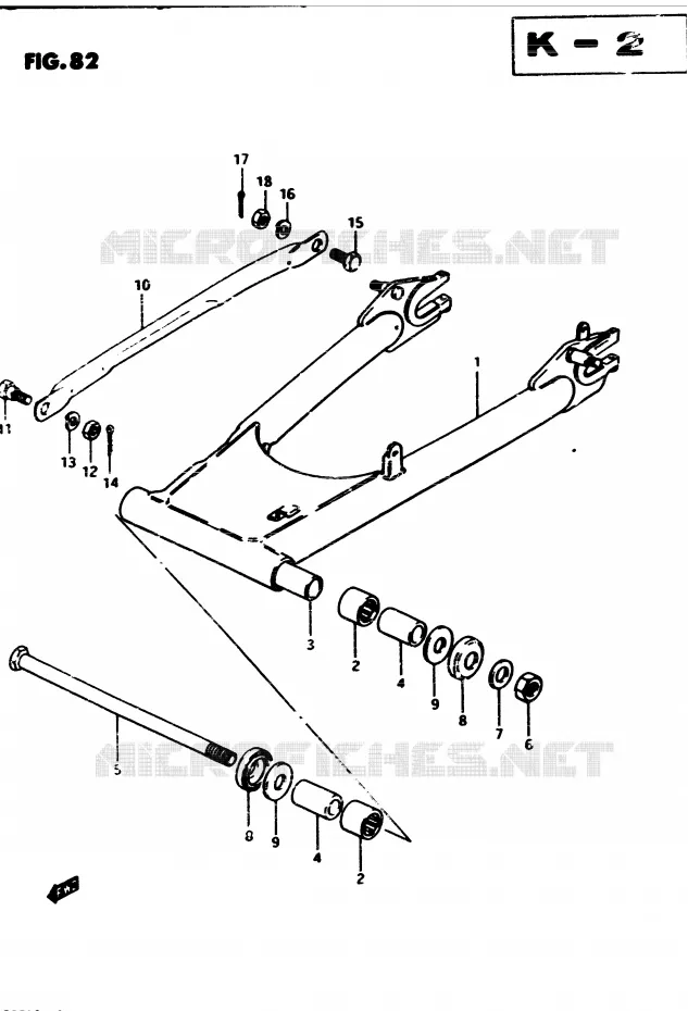 SWINGARM Suzuki MOTO 450 GS 1982  GS4502(2/Z/D)