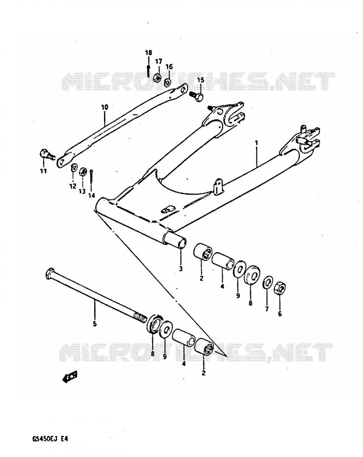 SWINGARM Suzuki MOTO 450 GS-S 1988  GS450SJ(E/F/G/H/J)