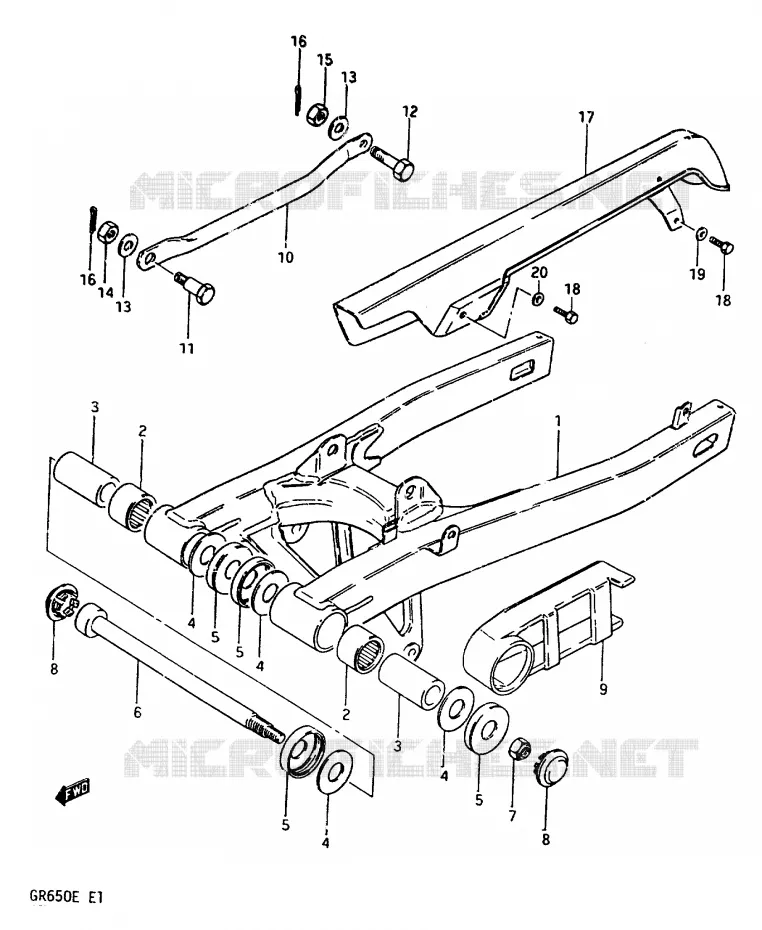 SWINGARM Suzuki MOTO 650 TEMPTER 1984  GR650XE(D/E)
