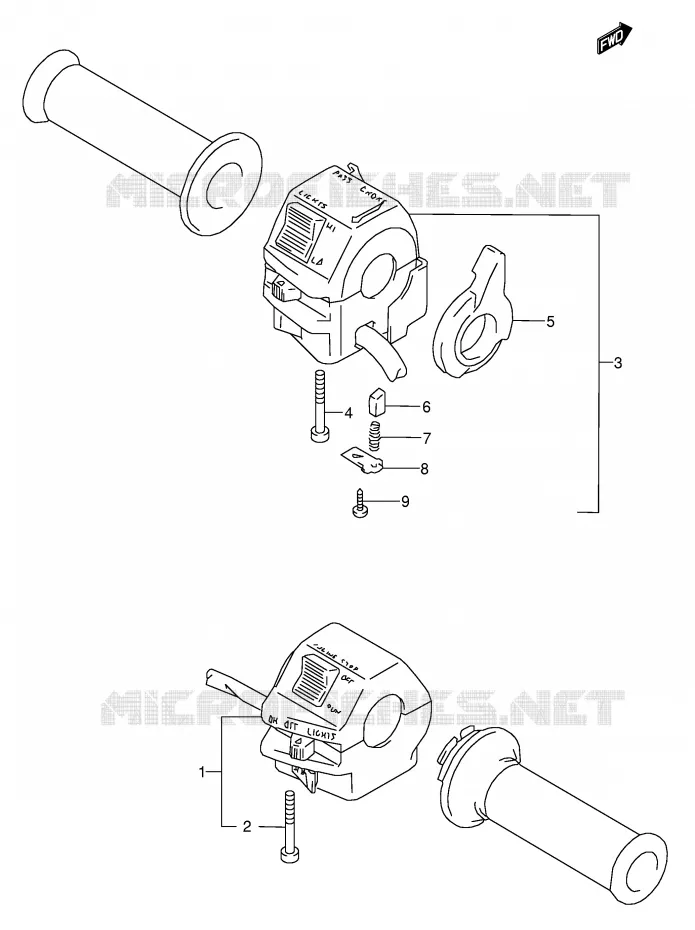 SWITCHES (MODEL L/M/N/P/R/S/T) Suzuki MOTO 500 GS-E 1991  GS500EM(E2)