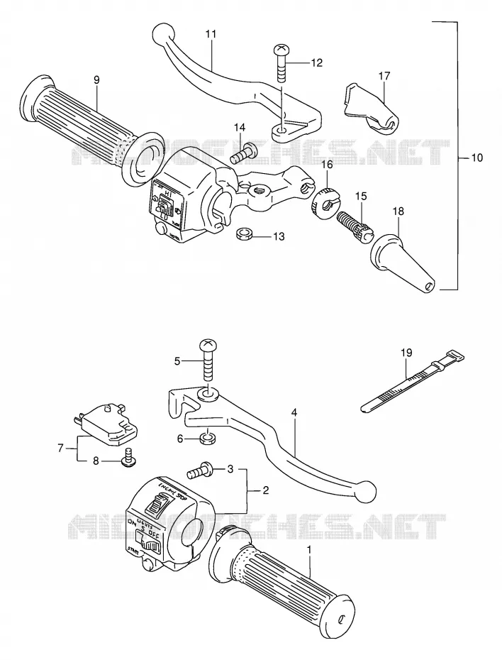 SWITCHES (MODEL M,GN125R) Suzuki MOTO 125 GN 1983  GN125ED(E1)