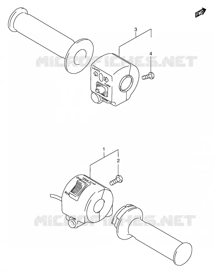 SWITCHES (MODEL T/W/X) Suzuki MOTO 250 GN 1996  GN250ET(E2)
