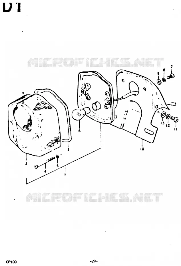 TAIL LIGHT (C, UC) Suzuki MOTO 100 GP 1992  GP100UN(C/N)