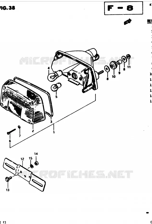 TAIL LIGHT (E15) Suzuki MOTO 450 GS-E 1983  GS450ED2(2/Z/D)