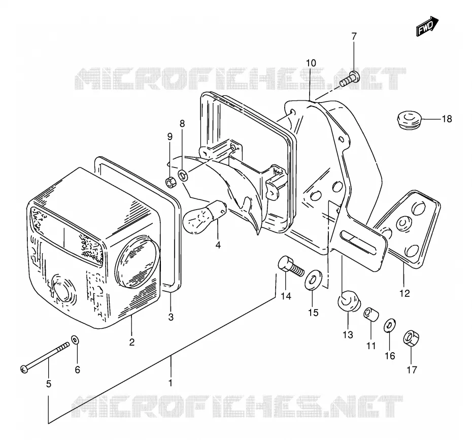 TAIL LIGHT (E1,E2,E4,E24,E34,E53,P95) Suzuki MOTO 250 GN 1990  GN250L(E2)