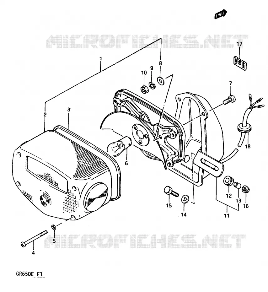 TAIL LIGHT (E34) Suzuki MOTO 650 TEMPTER 1983  GR650D(D/E)
