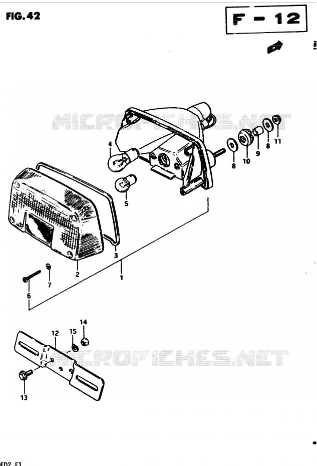 TAIL LIGHT (E39) Suzuki MOTO 450 GS 1983  GS450D(2/Z/D)
