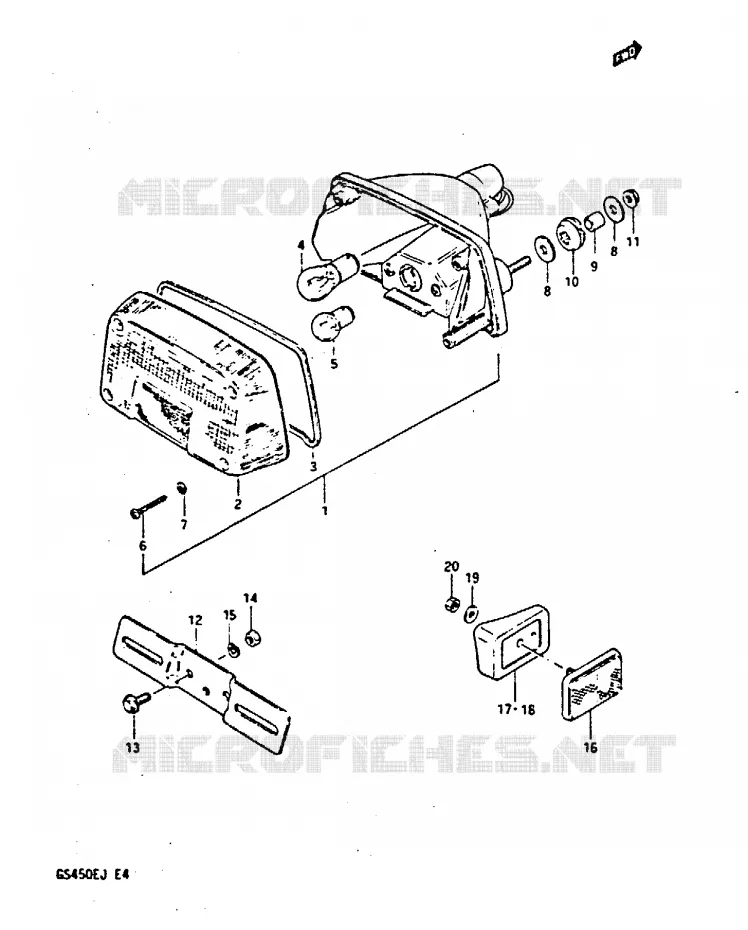 TAIL LIGHT (MODEL G/H/J) Suzuki MOTO 450 GS-S 1984  GS450SE(E/F/G/H/J)
