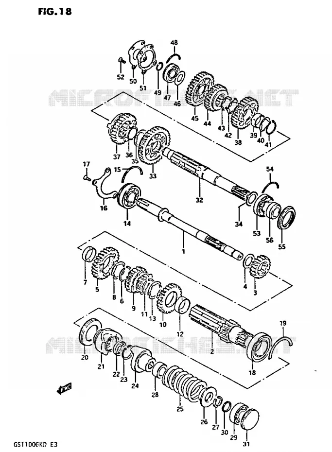 TRANSMISSION Suzuki MOTO 1100 GS-G 1982  GS1100GKZ(Z/2/D)