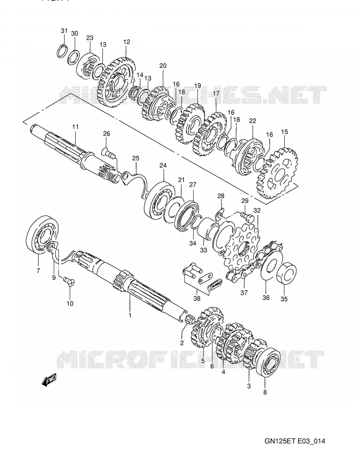 TRANSMISSION Suzuki MOTO 125 GN 1995  GN125ES(E3)